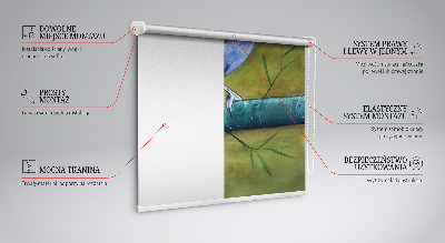 Fabric roller blind A bird on a branch