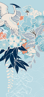 Modern roller blind Heron in flowers