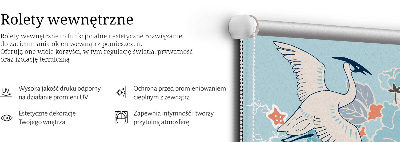 Modern roller blind Heron in flowers