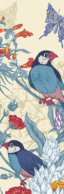 Roller blind for large window Birds among the flowers