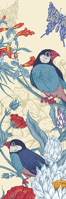 Roller blind for large window Birds among the flowers