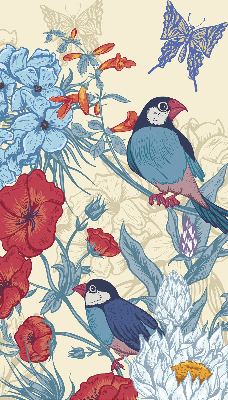 Roller blind for large window Birds among the flowers