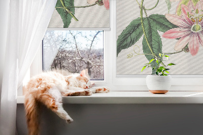 Fabric roller blind Pink flower