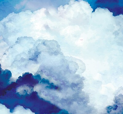 Modern roller blind Clouds