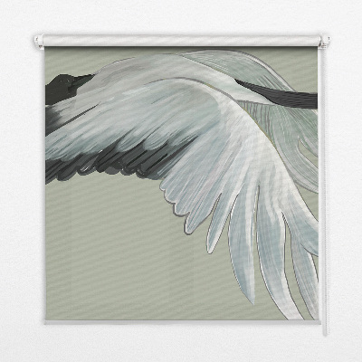 Modern roller blind Crane in flight