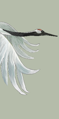 Modern roller blind Crane in flight