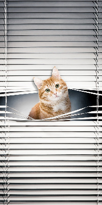 Roller blind for large window Ginger cat