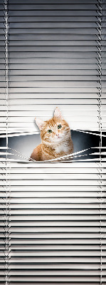 Roller blind for large window Ginger cat