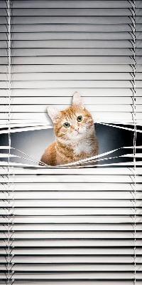 Roller blind for large window Ginger cat