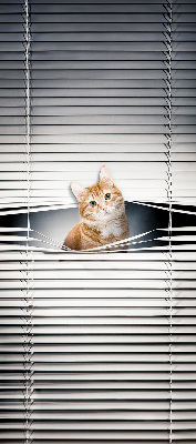 Roller blind for large window Ginger cat
