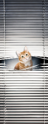 Roller blind for large window Ginger cat