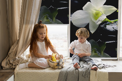 Blackout roller blind for window Orchids and elegance
