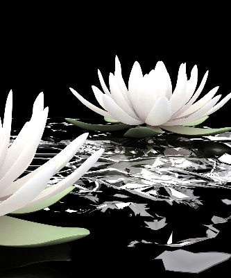 Fabric roller blind for window Water lilies on the surface
