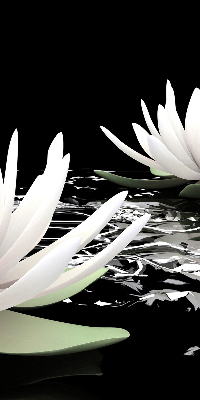 Fabric roller blind for window Water lilies on the surface