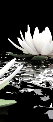 Fabric roller blind for window Water lilies on the surface