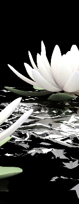 Fabric roller blind for window Water lilies on the surface