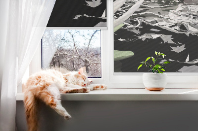 Fabric roller blind for window Water lilies on the surface