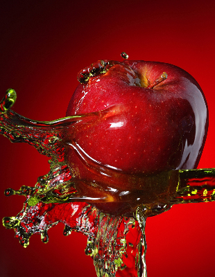 Blackout roller blind Red apple in the depths