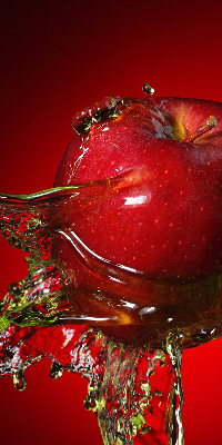 Blackout roller blind Red apple in the depths