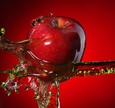 Blackout roller blind Red apple in the depths
