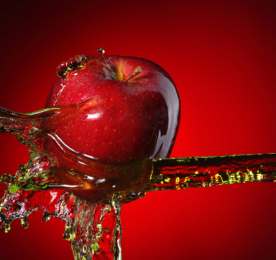 Blackout roller blind Red apple in the depths