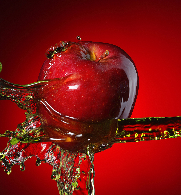 Blackout roller blind Red apple in the depths