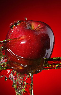 Blackout roller blind Red apple in the depths