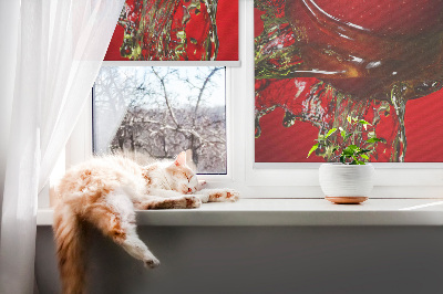 Blackout roller blind Red apple in the depths