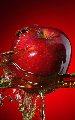 Blackout roller blind Red apple in the depths
