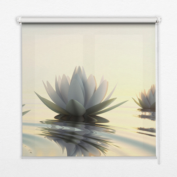Blackout roller blind Water lilies
