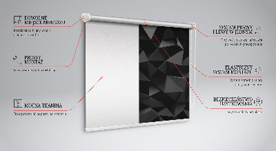 Blackout roller blind for window Black origami