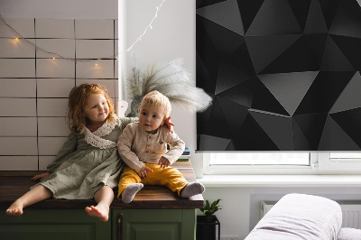 Blackout roller blind for window Black origami