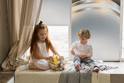 Fabric roller blind for window Steel abstraction