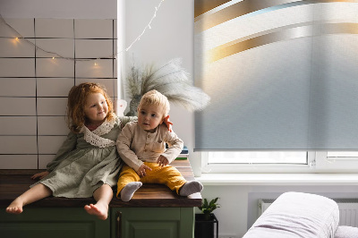 Fabric roller blind for window Steel abstraction