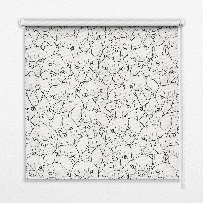 Fabric roller blind for window Drawn dogs