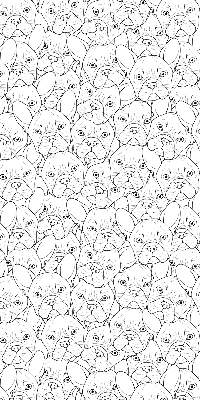Fabric roller blind for window Drawn dogs