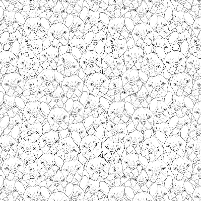 Fabric roller blind for window Drawn dogs