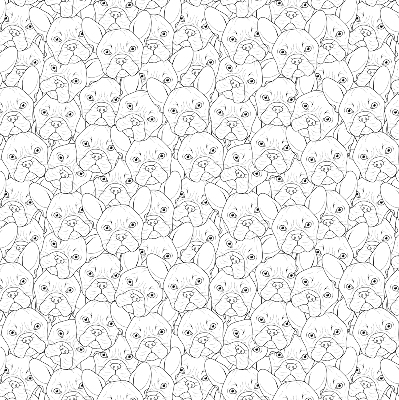 Fabric roller blind for window Drawn dogs