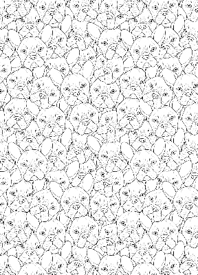 Fabric roller blind for window Drawn dogs