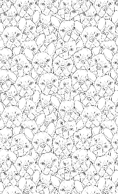 Fabric roller blind for window Drawn dogs