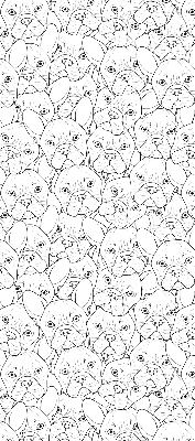 Fabric roller blind for window Drawn dogs