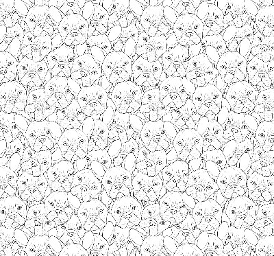 Fabric roller blind for window Drawn dogs