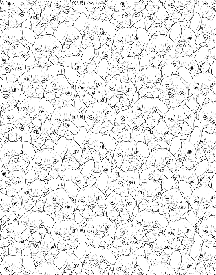 Fabric roller blind for window Drawn dogs