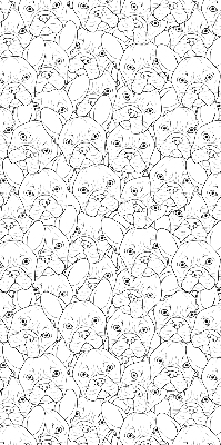 Fabric roller blind for window Drawn dogs