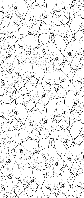 Fabric roller blind for window Drawn dogs