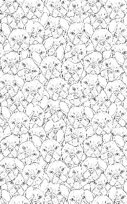 Fabric roller blind for window Drawn dogs