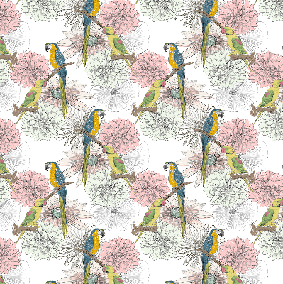 Blackout roller blind Parrots on a branch