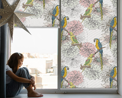 Blackout roller blind Parrots on a branch
