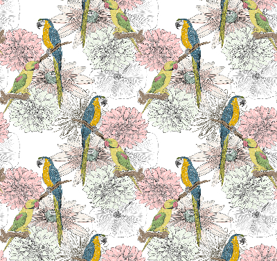Blackout roller blind Parrots on a branch
