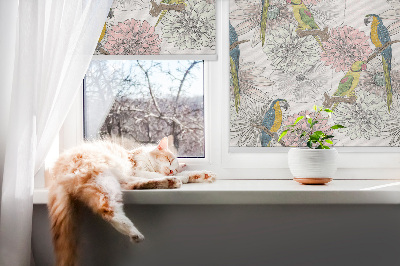 Blackout roller blind Parrots on a branch